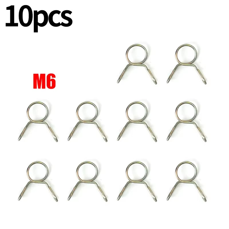 100/10PCS Car Petrol Hose Spring Clamps 5~14Mm Iron Pipe Clips Auto Fuel Line Petrol Pipe Fuel Hose Clamp for Motorcycle Boats