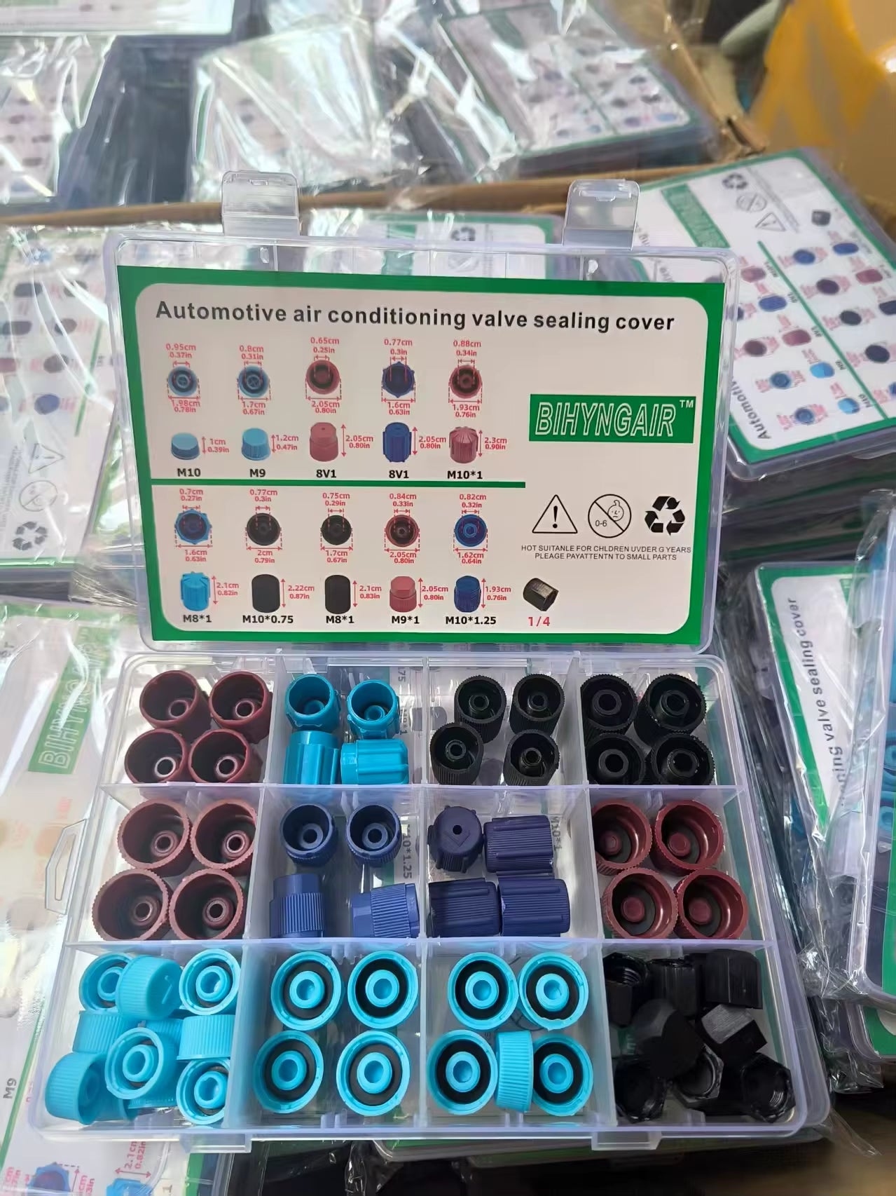 77 PCS Universal Car Auto A/C R134A R12 High Low Side AC System Valve Core Dust Caps Set Air Seal Replacement Air Conditioning