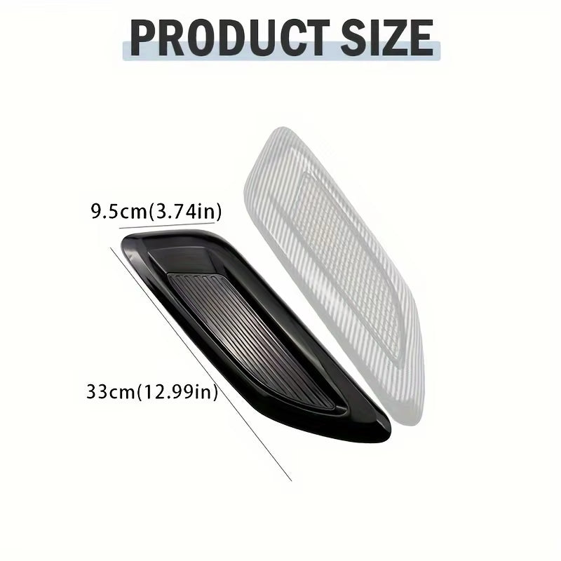 2PCS Airflow Intake Hood Vent Engine Hood Decoration Side Air Outlet Spoon Shaped Exhaust Hood Universal External Accessories
