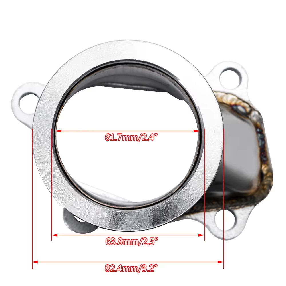 - Stainless Steel Adapter for T25 T28 GT25 GT28 2.5" 63Mm V-Band Clamp Flange Turbo down Pipe Adapter 4833