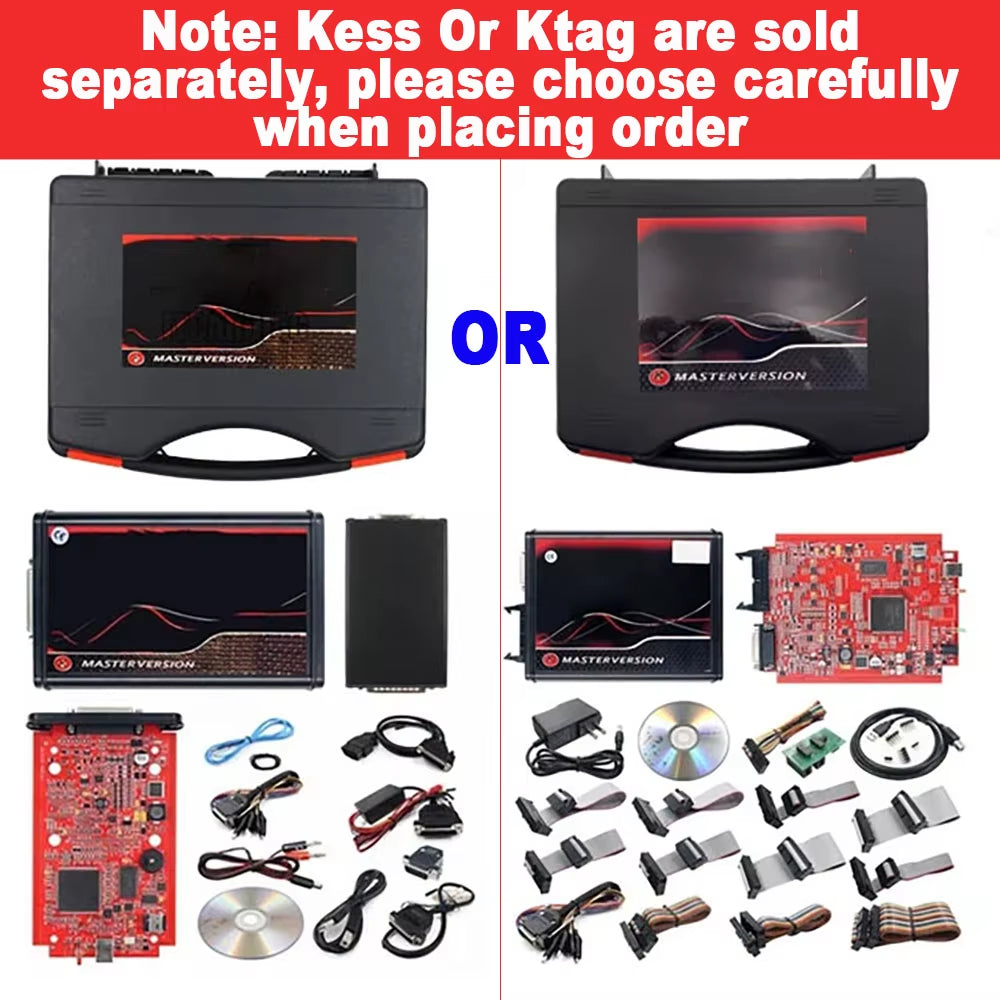 Kess KTAG ECU Chip Tuning Kit Kess V2 V5.017 2.80 EU Red KTAG 7.020 2.25 OBD2 Online Unlimited Repair Kit Car Truck with Toolbox