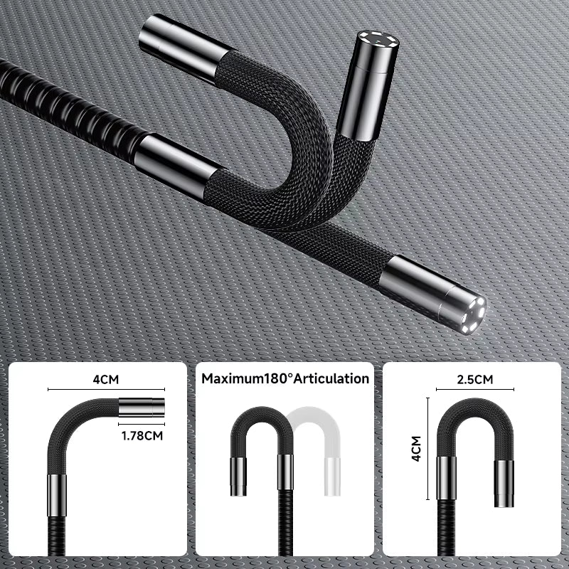 6.2Mm/8.5Mm Articulating Borescope 1080P 2-Way 180° Steering Hand-Held Industrial Endoscope Inspection Camera for Ios/Type C