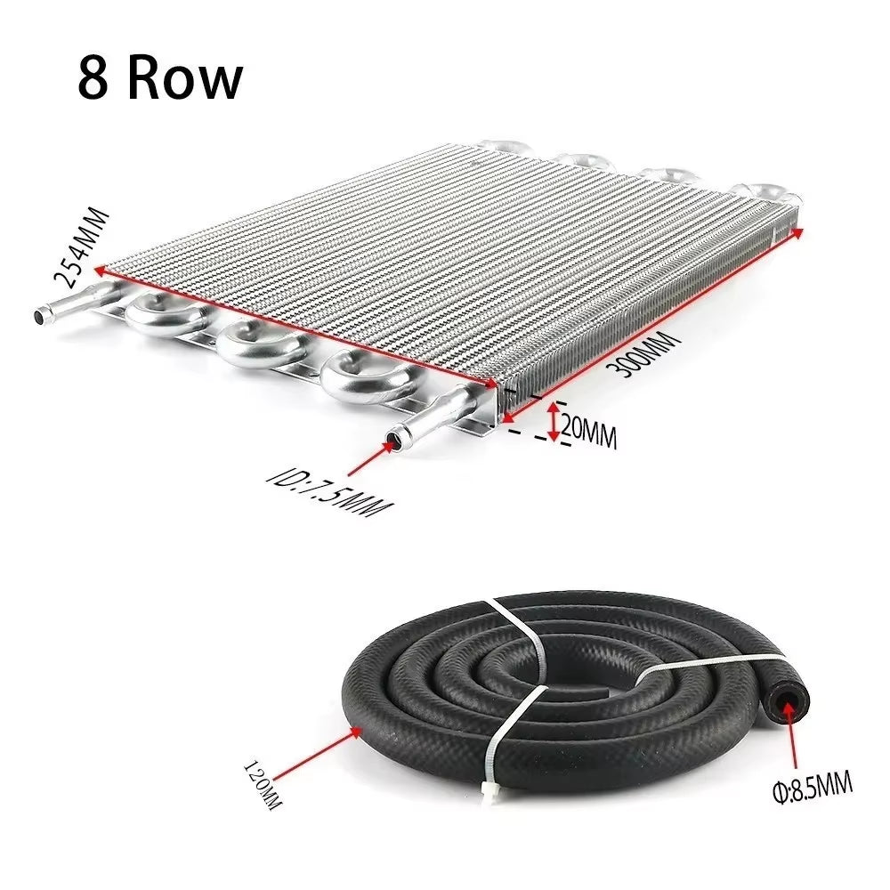 Universal 8 Row Aluminum Transmission Radiator Oil Cooling / 10 Inch 12V Car Air Conditioning Electronic Slim Fan Cool Kit