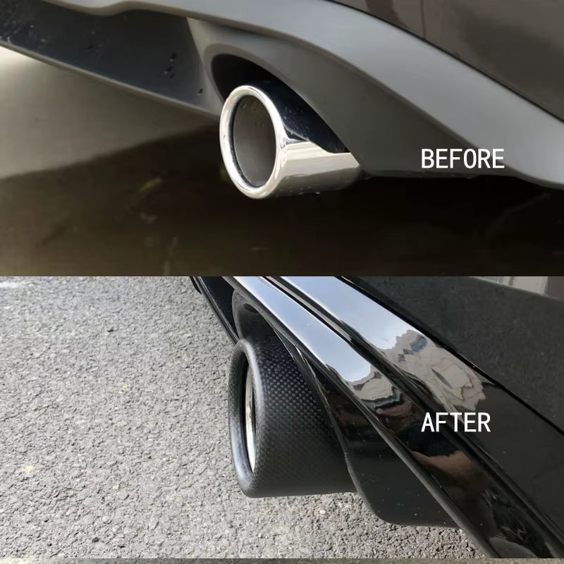 For 2020-2024 VW Volkswagen Golf Mk8 MK7.5 GTI 2.0 Muffler End Pipe Exhaust Tip Carbon Fiber Tail Throat Decoration Cover Parts