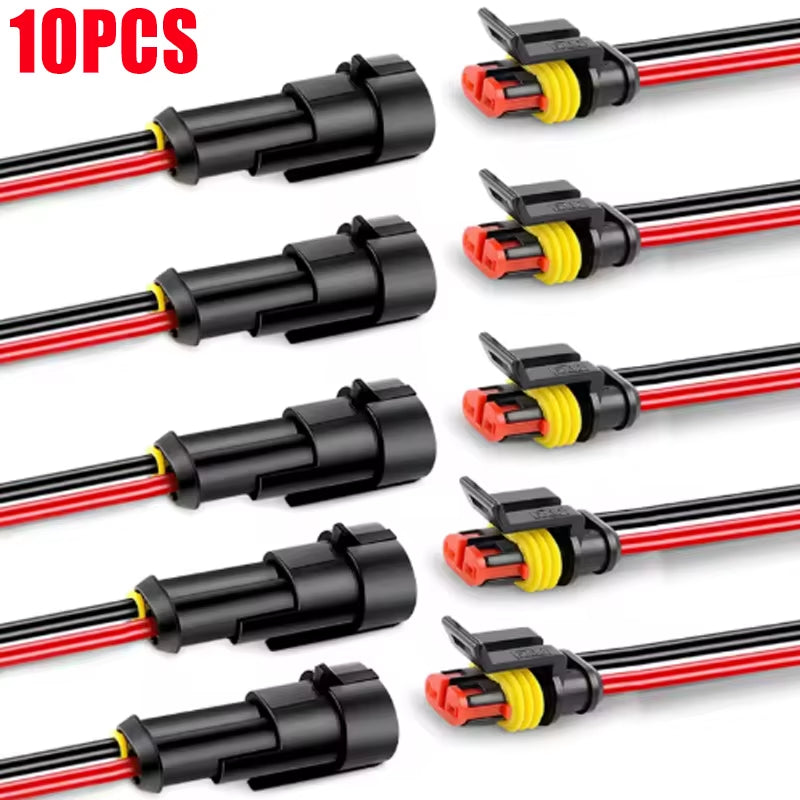 2P Cars Waterproof Connector Wire Electrical Connectors Cable Wires Connector Plug Super Seal for Motorcycles Trucks Accessories