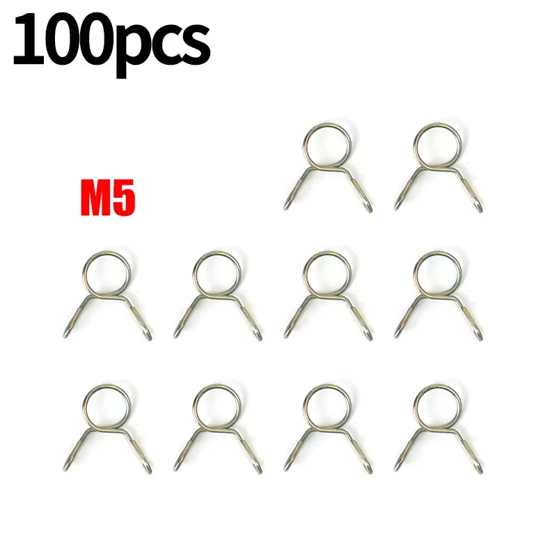 100/10PCS Car Petrol Hose Spring Clamps 5~14Mm Iron Pipe Clips Auto Fuel Line Petrol Pipe Fuel Hose Clamp for Motorcycle Boats