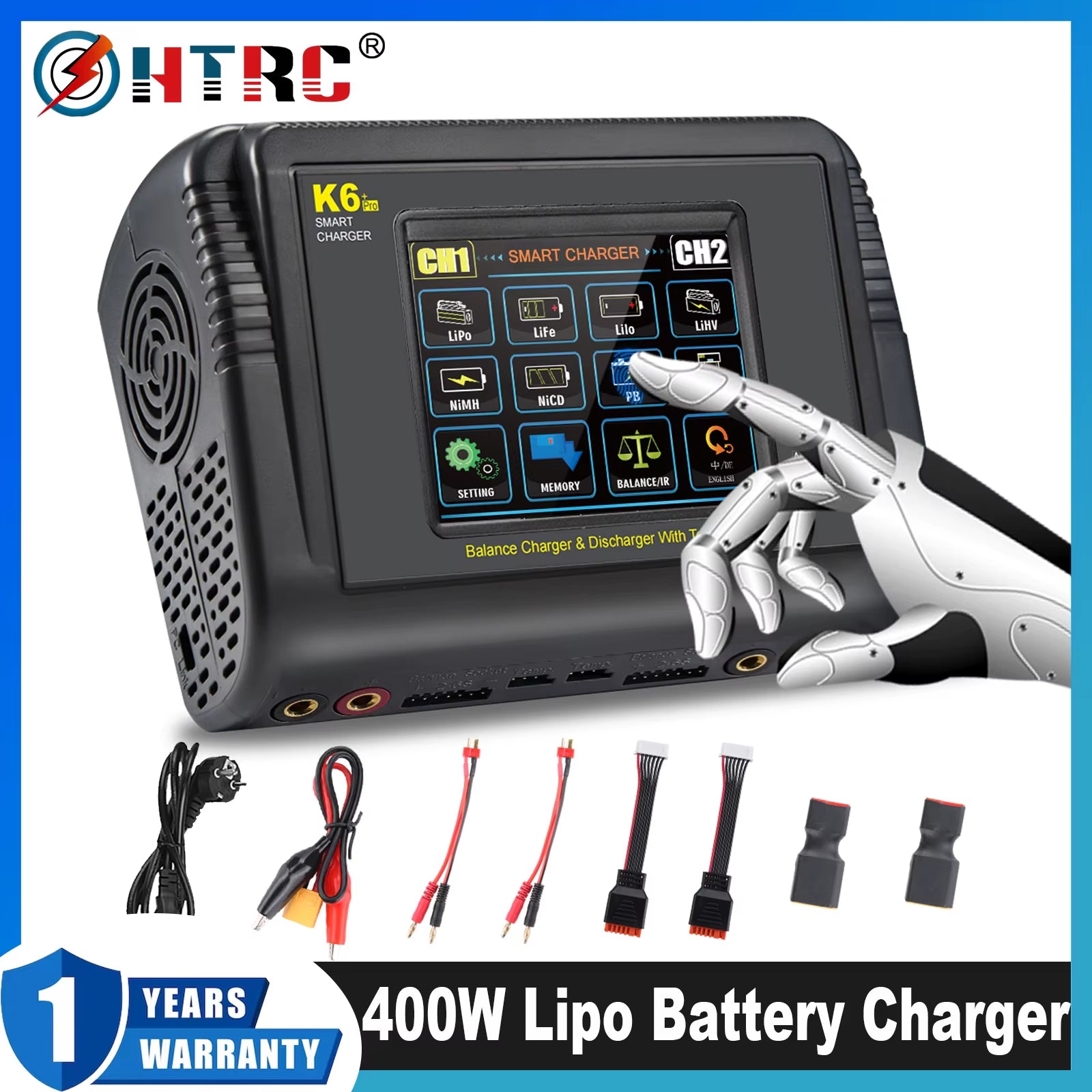 New 400W Lipo Battery Charger DC 400W AC 200W RC Dual Charger Discharger for Lihv Life Li-Lon Nicd Nimh Pb Lipo Battery