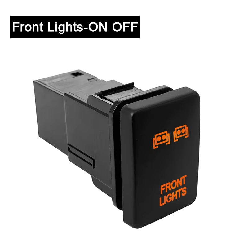 12V Car Push Button Switch with Cable Connector Orange Led Light Bar for Toyota Prado 150 200 Landcruiser Hilux RAV4 Carolla