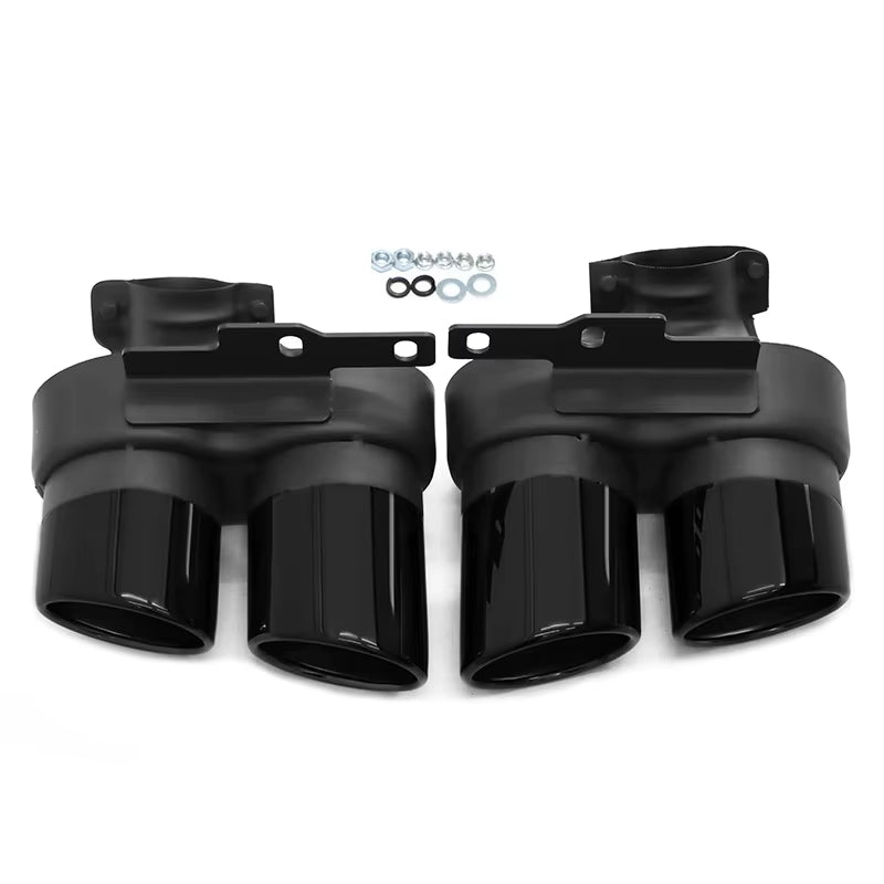 Car Accessories Exhaust Tip for Audi A6 A7 C8 2019 2020 2021 up S6 Look Quad Mufflers Tip Exhaust Pipe Tailpipe Nozzle Tuning