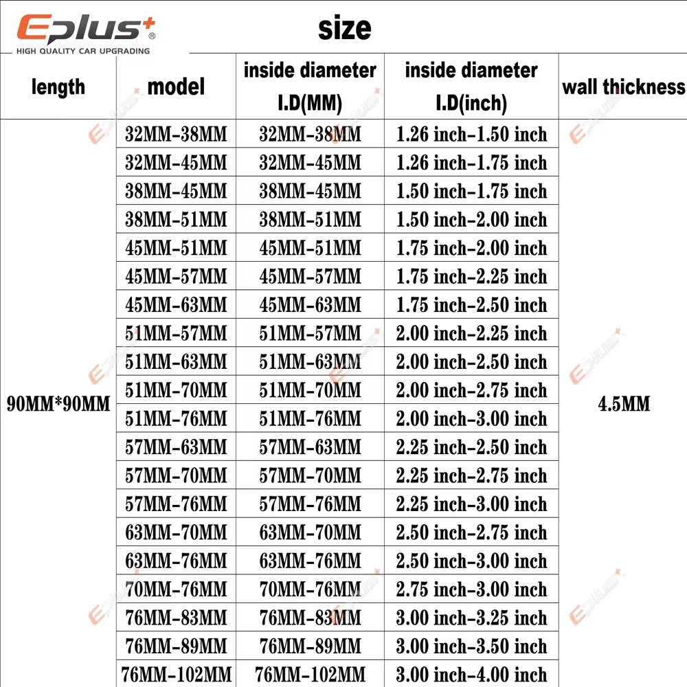 EPLUS Universal Silicone Tubing Hose 90 Degrees Big to Small Connector Car Intercooler Turbo Intake Pipe Coupler Black Multi Siz