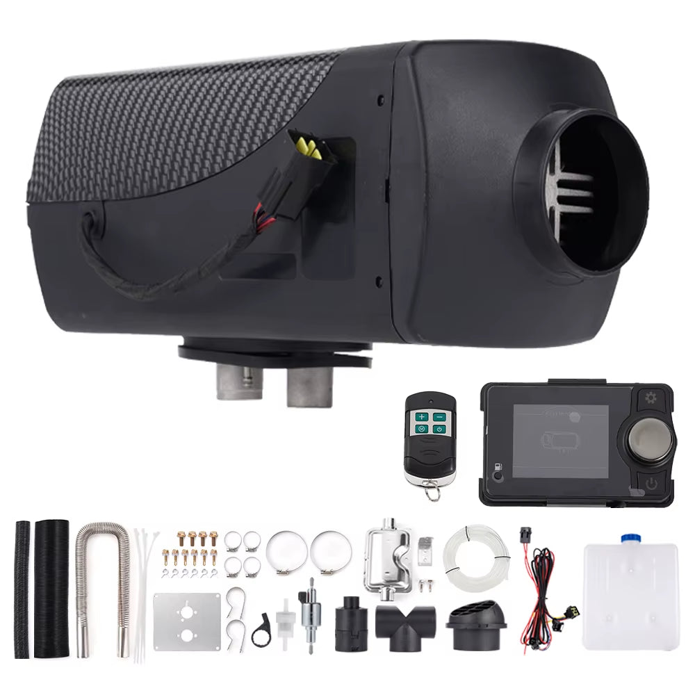 2-8KW Bluetooth Parking Heater Black Universal Current 12V&24V Split Unit for Indoor Outdoor Camping Boats RVS Trucks Vans