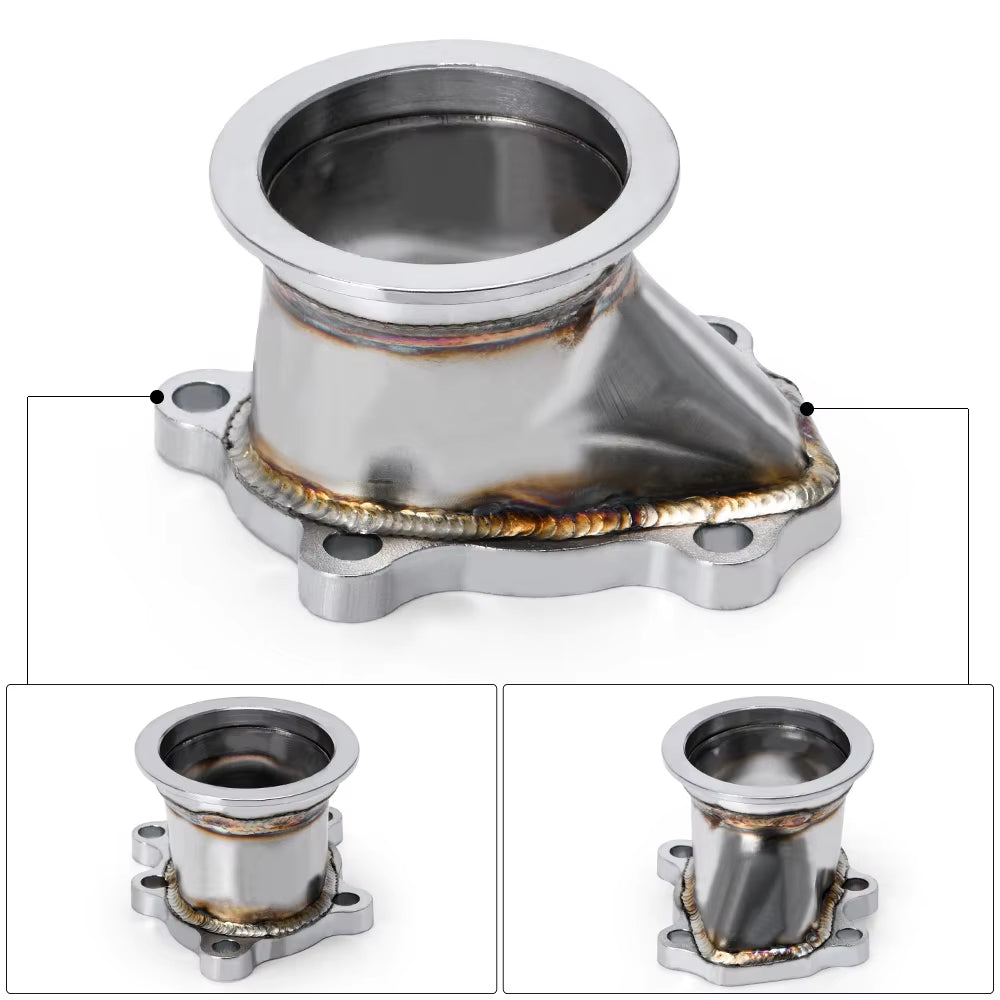 - Stainless Steel Adapter for T25 T28 GT25 GT28 2.5" 63Mm V-Band Clamp Flange Turbo down Pipe Adapter 4833
