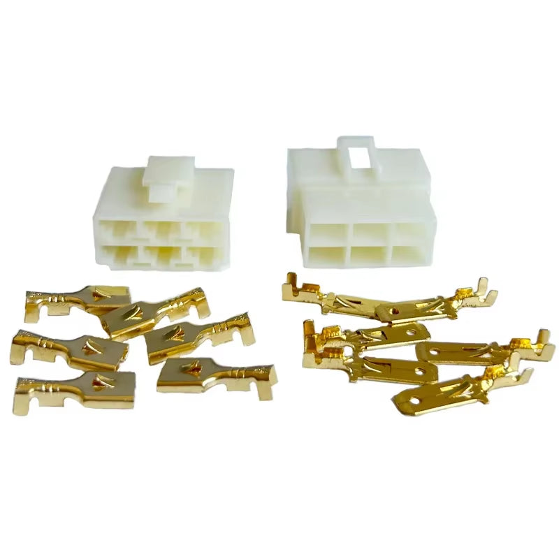 5Sets 6.3Mm 2 /3/4/6/8/9P Pin Way Electrical Automotive Wire Connector Kits Male Female Socket Plug Terminal for Motorcycle Car