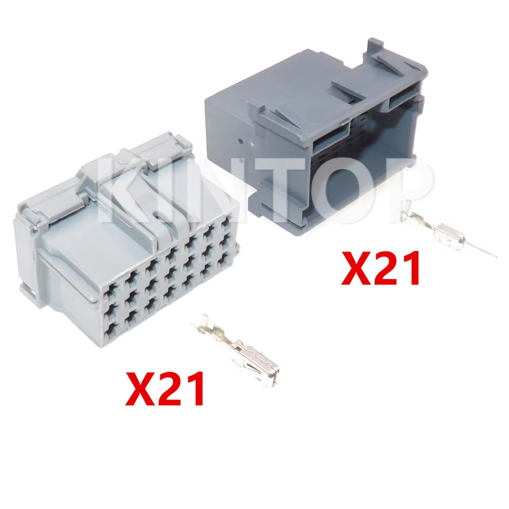 1 Set 21 Pins 1-967630-2 Auto AC Assembly Plastic Housing Unsealed Connector Grey Car Wiring Socket with Wires 8-968975-2