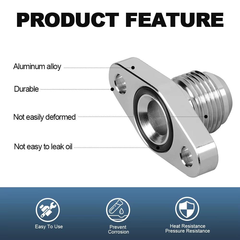 AN8 AN10 Turbo Oil Return Drain Flange Adapter Kit for IHI RHF4 RHB4 RHB5 KKK K03 K04 for Mitsubishi TD04-TD06 Series Turbo