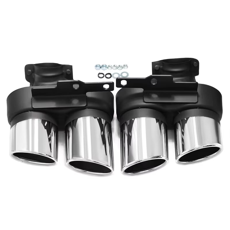 Car Accessories Exhaust Tip for Audi A6 A7 C8 2019 2020 2021 up S6 Look Quad Mufflers Tip Exhaust Pipe Tailpipe Nozzle Tuning