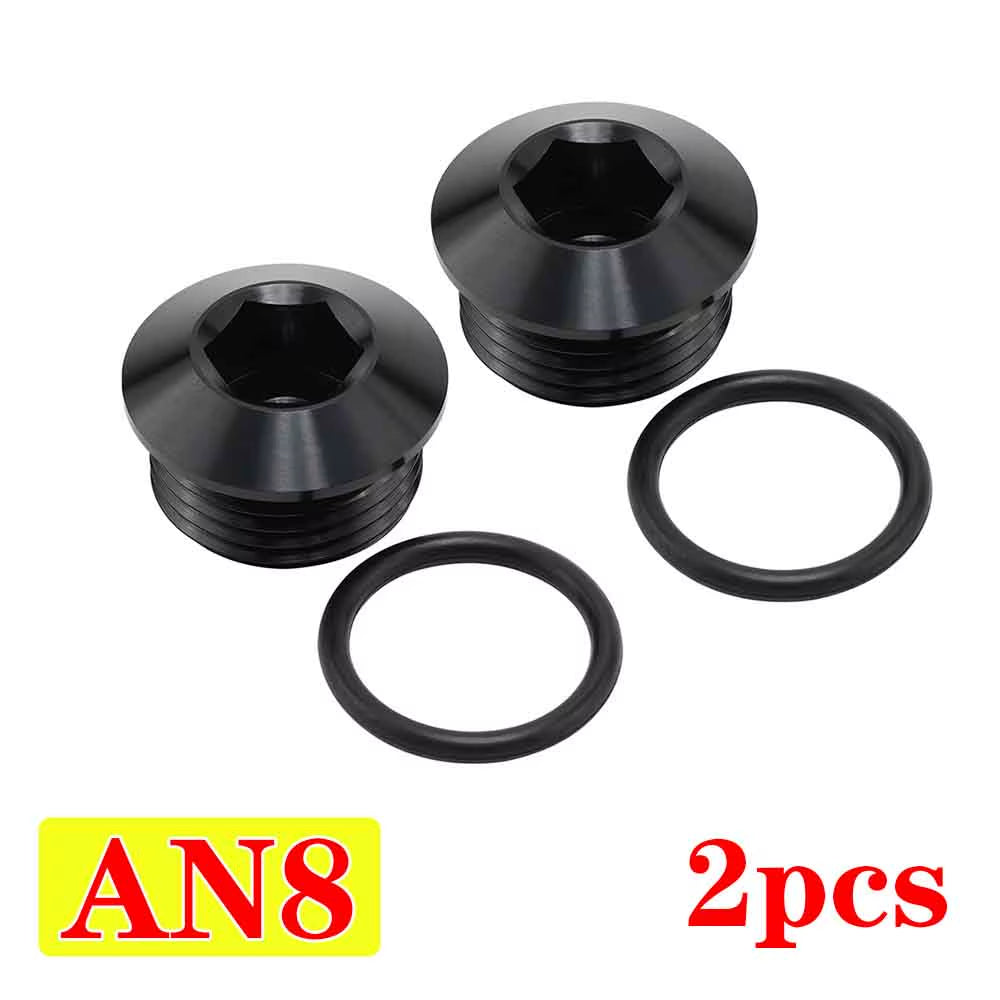 AN4 AN6 AN8 AN10 AN12 ORB O Ring Seal Boss Socket Port Plug Block off Fitting Adapter Aluminum Black