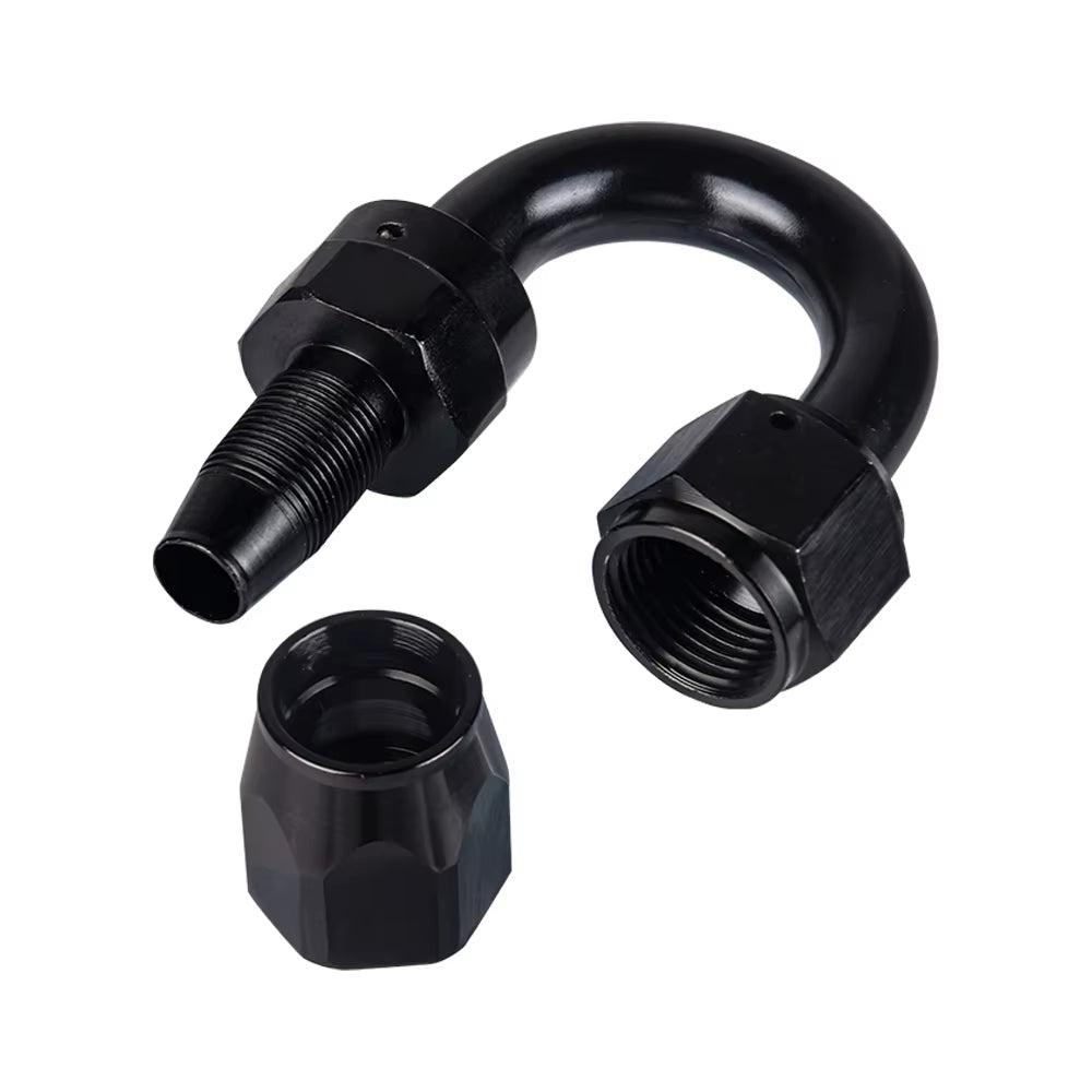 4/6/8/10/12 an Hose Ends Fitting Aluminium Black an Fittings Adapter Oil Fuel Pipe Reusable Fitting End 0/45/90/180 Degree