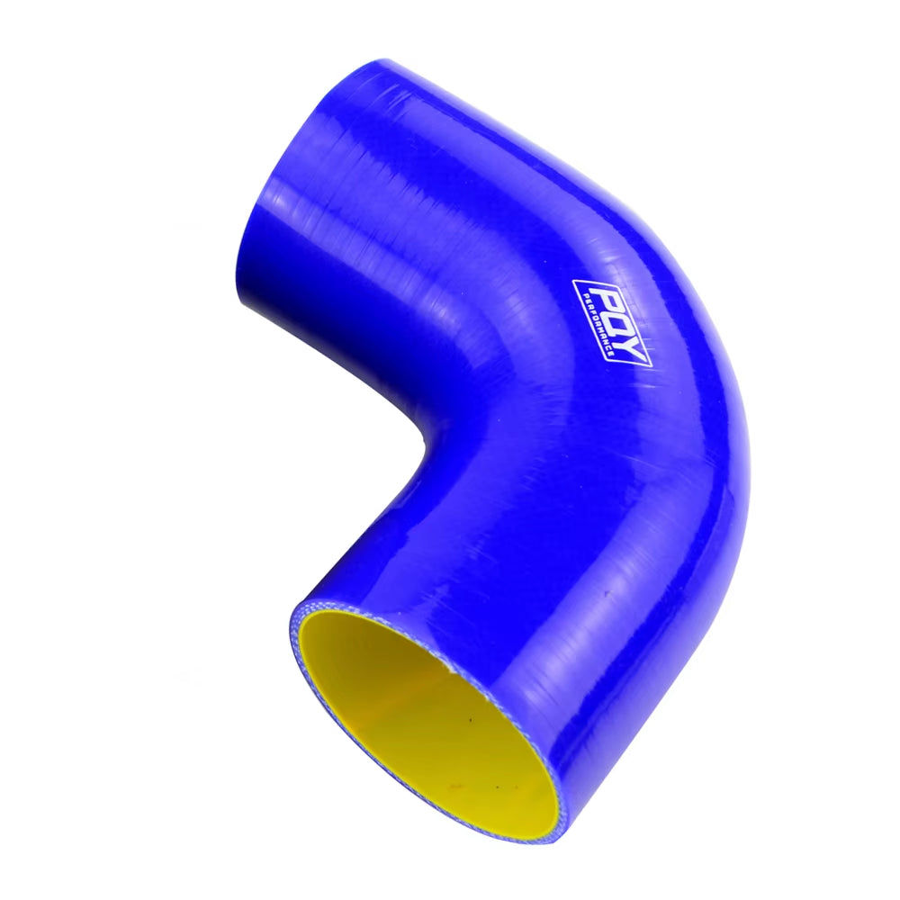 VR - 3" 76Mm 90 Degree Elbow Silicone Hose Pipe Turbo Intake Blue Black Vr-Sh9030-Qy