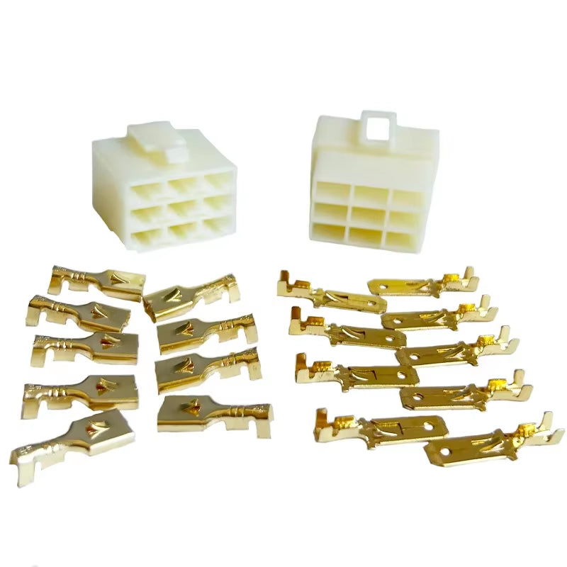 5Sets 6.3Mm 2 /3/4/6/8/9P Pin Way Electrical Automotive Wire Connector Kits Male Female Socket Plug Terminal for Motorcycle Car