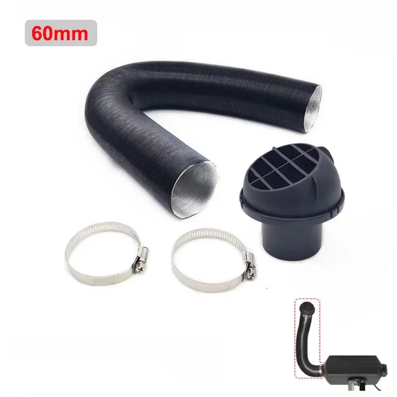 42/60/75/90Mm Heater Pipe Duct +Warm Air Outlet + 2X Hose Line Clip Blown Air Parking Heater for Eberspacher Webasto Propex