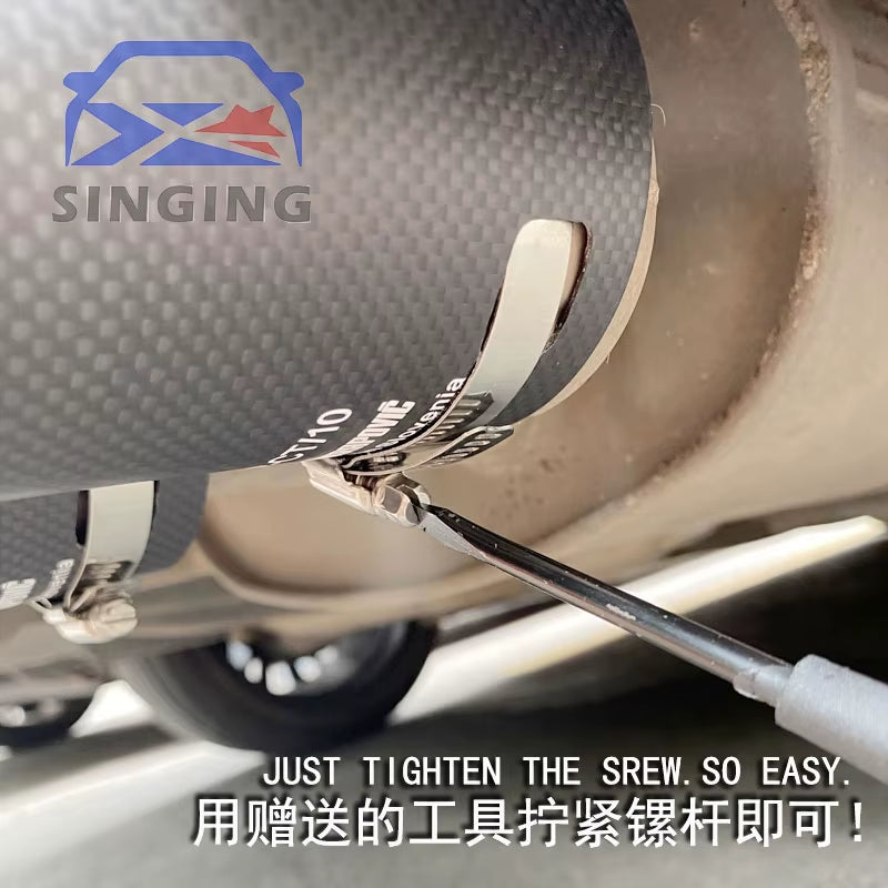 For 2020-2024 VW Volkswagen Golf Mk8 MK7.5 GTI 2.0 Muffler End Pipe Exhaust Tip Carbon Fiber Tail Throat Decoration Cover Parts