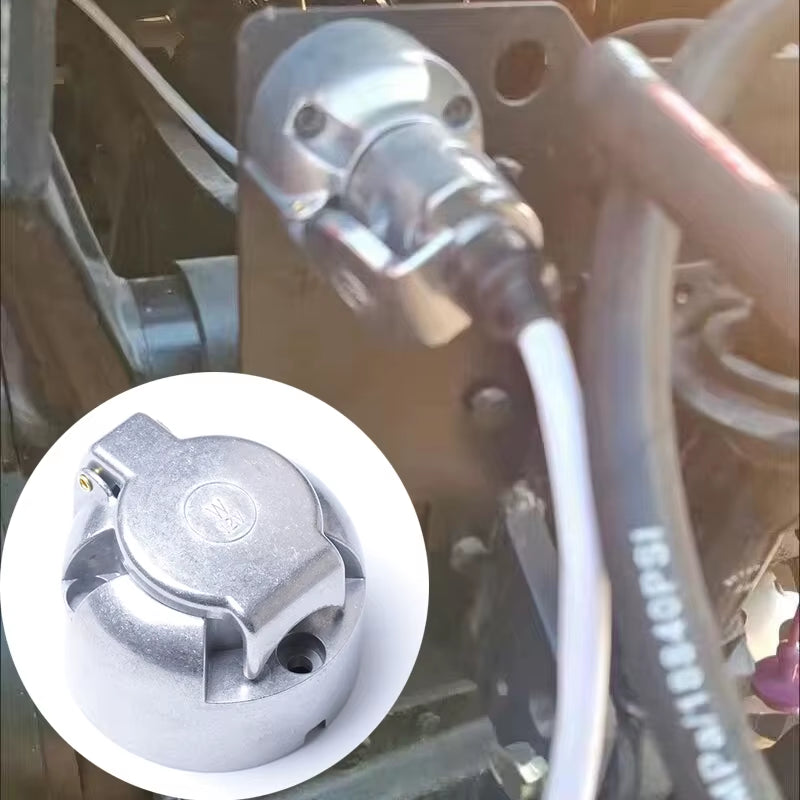 12V 7 Pin round Plug Female Metal Trailer Socket Adapter Waterproof Trailer Towbar Connector for Trailer
