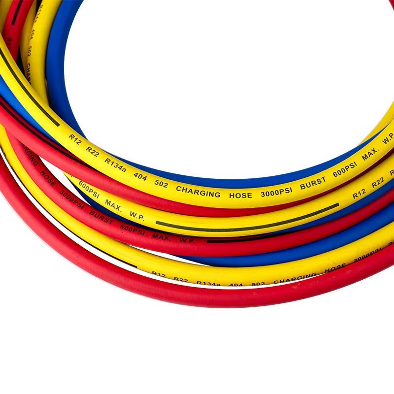 118'' ( 3 Meters ) 1/4" HVAC R12 R22 R134A R502 404A Refrigerant Charging Hose for Cars Auto A/C Refrigeration System A/C Parts