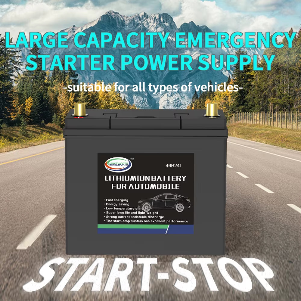 12V Lifepo4 Battery Car 20Ah 40Ah 70Ah 82Ah 100Ah 100Ah 120Ah Lithium Iron Phosphate Starting Battery Built-In BMS Jump Starter
