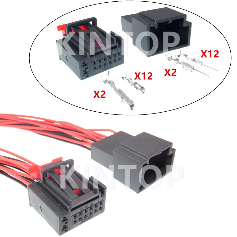 1 Set 14 Pins Car Composite Connectors Auto AC Assembly Wire Cable Socket with Wires 500972726 5Q0972726