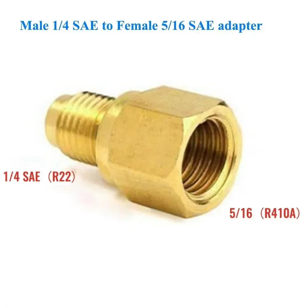 Adaptor R410A Adapter 1/4 SAE to 5/16 SAE 1/4-5/16 SAE Adapter Air Conditioner Conditioner Adapter Quick Connect 2024 Hot Sale