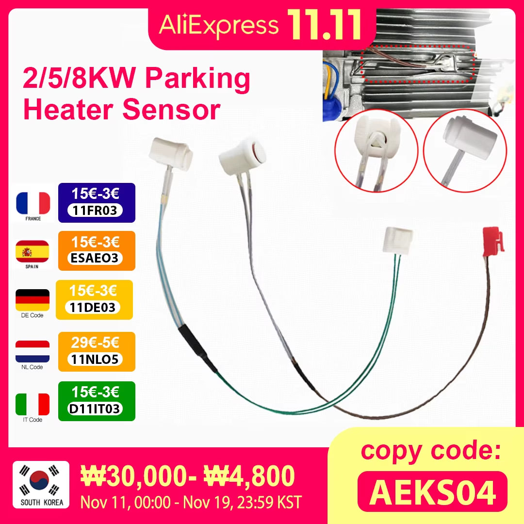 2KW 5KW 8KW Superheat Car Parking Heater Temperature Sensor Air Heater Similar Eberspacher Webasto Parking Heater Purpose