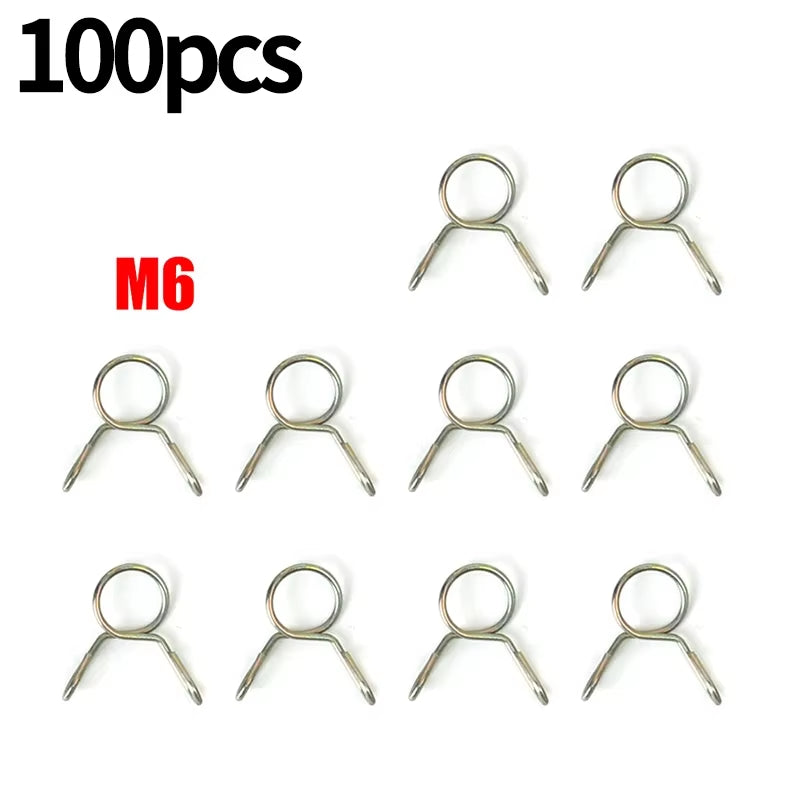 100/10PCS Car Petrol Hose Spring Clamps 5~14Mm Iron Pipe Clips Auto Fuel Line Petrol Pipe Fuel Hose Clamp for Motorcycle Boats