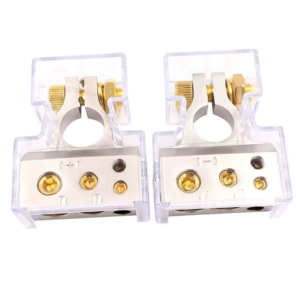 2Pcs 0/2/4/8/10 Gauge Positive Negative Car Battery Terminal Connectors Auto Car Marine Battery Terminal Connectors Shims