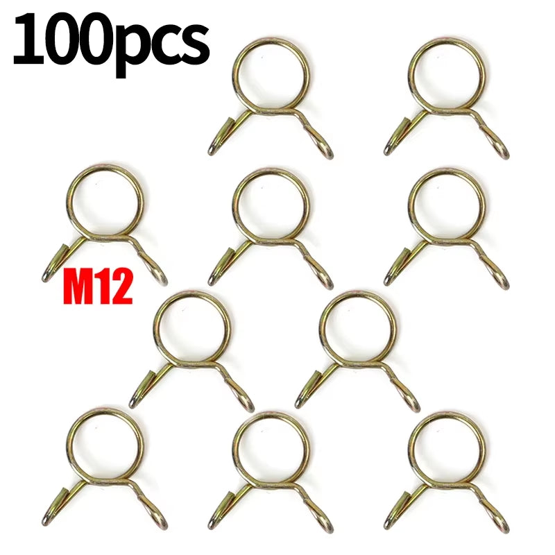 100/10PCS Car Petrol Hose Spring Clamps 5~14Mm Iron Pipe Clips Auto Fuel Line Petrol Pipe Fuel Hose Clamp for Motorcycle Boats