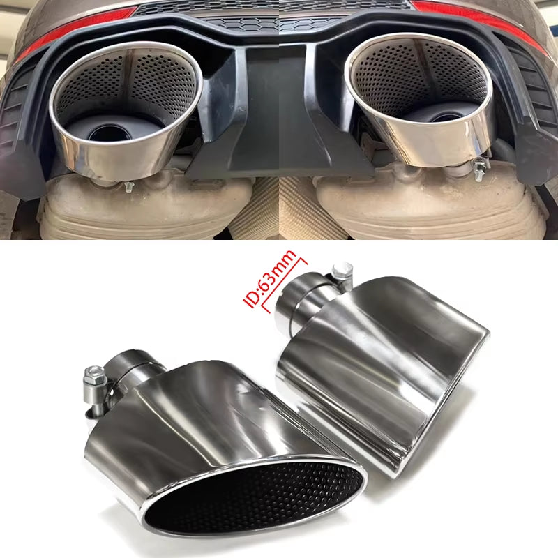 Car Accessories for Audi A4 A5 A6 A7 Upgrade RS4 RS6 RS5 RS7 Oval Exhaust Muffler Tailpipe Exhaust System
