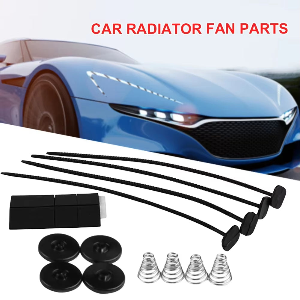 Universal Electric Cooling Radiator Auto Fan Mounting Kit Zip Ties Straps Tabs Brackets Car Accessories Parts
