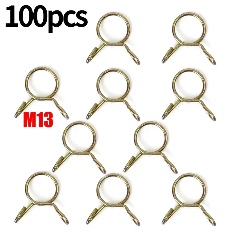 100/10PCS Car Petrol Hose Spring Clamps 5~14Mm Iron Pipe Clips Auto Fuel Line Petrol Pipe Fuel Hose Clamp for Motorcycle Boats