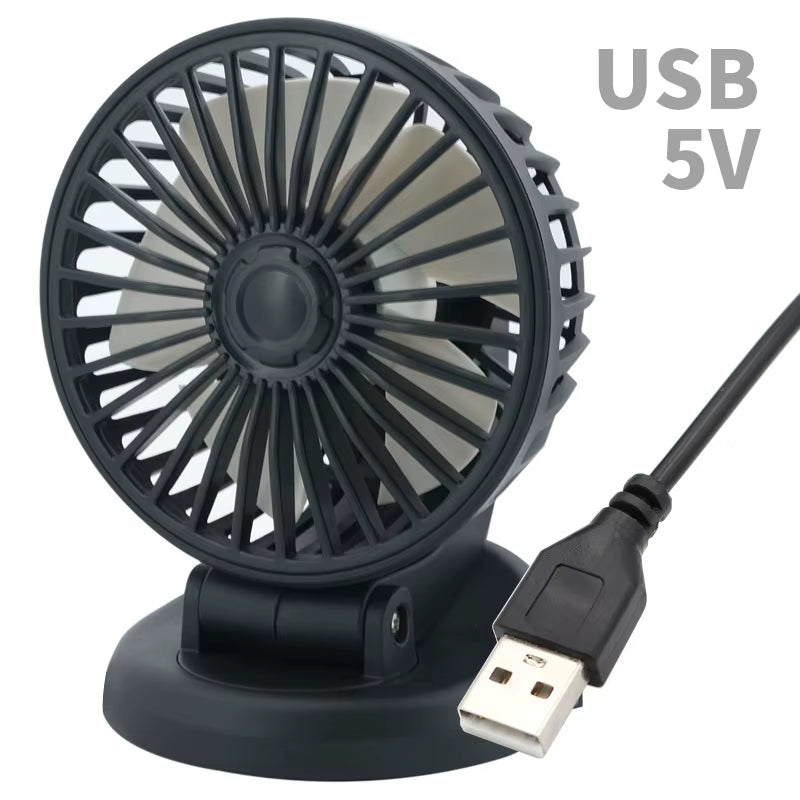 12V Automotive Fan Car Fan 24V 360° Adjustable 3 Head Air Fan Low Noise Multifunctional Temporary Parking Card Auto Vehicles Fan