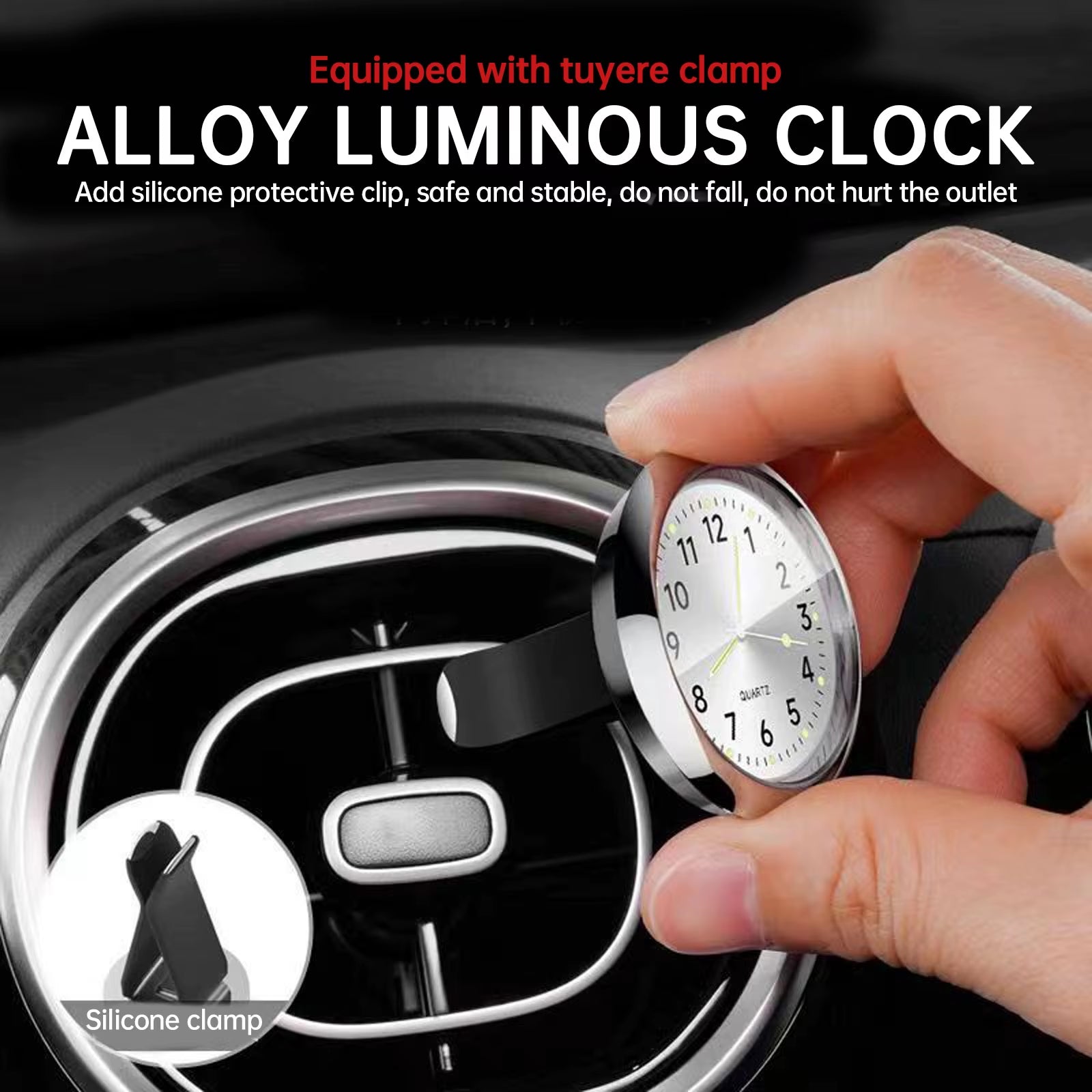 Mini Car Clock Luminous 5 Colors Auto Stick-On Digital Watch Mechanics Quartz Motorcycle Clocks Auto Ornament Car Accessories
