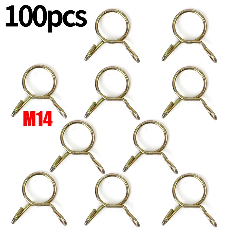 100/10PCS Car Petrol Hose Spring Clamps 5~14Mm Iron Pipe Clips Auto Fuel Line Petrol Pipe Fuel Hose Clamp for Motorcycle Boats