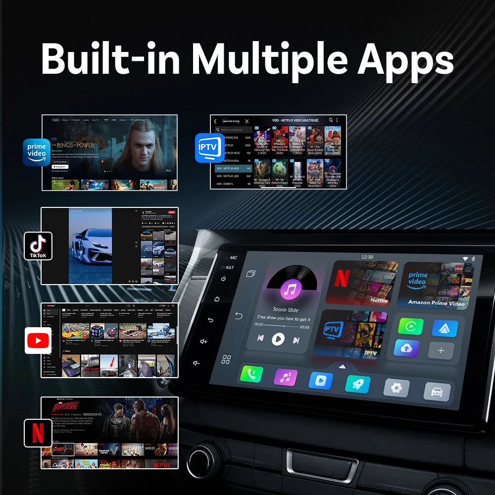 OTTOCAST Play2Video Pro Ai Box Built in Youtube Netflix IPTV Video Box Wireless Carplay Android Auto Adapter for 98% of Cars
