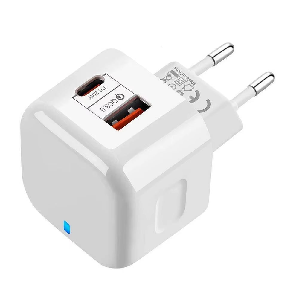 20W 2 Ports USB Type C Charger PD Quick Charger Mobile Phone Travel Charger Mini Portable New Wall Safety Protection Charger