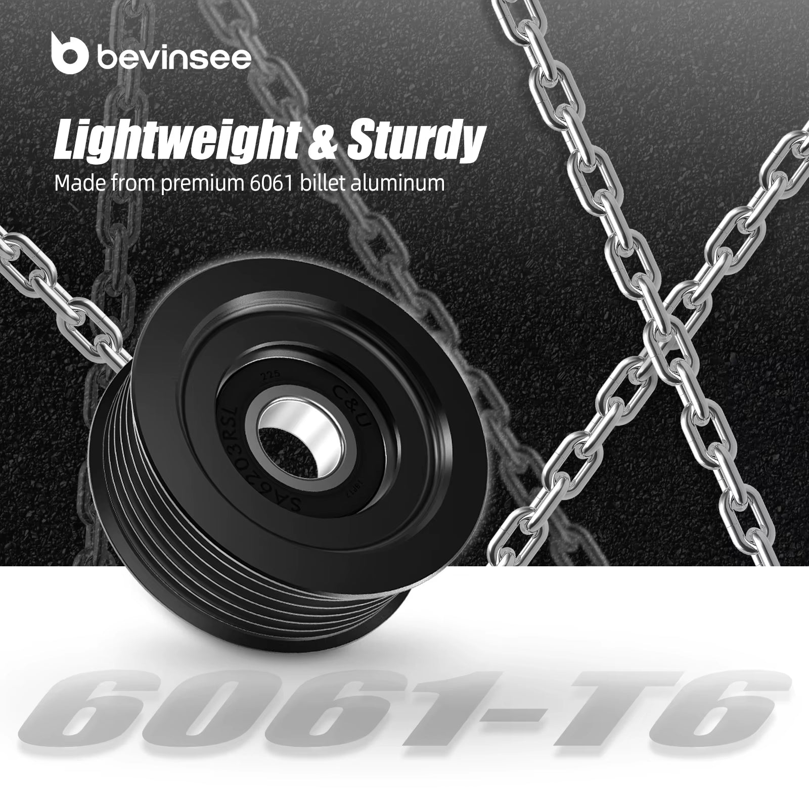 Aluminum LS 6 Groove Tensioner Pulley Width 23Mm for Chevrolet Corvette 5.7L 350 V8 1997-2004