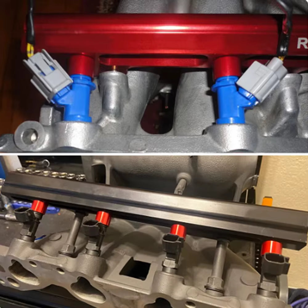 4Pcs Fuel Injector Top Hat Adapters for Honda Civic Integra B/D Series B16 B18 D16Z D16Y