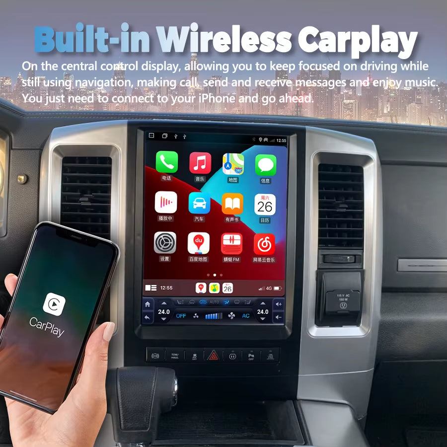 128GB Android 13 CAR Multimedia Player for Dodge RAM 1500 2500 2008 2009 2010 2011- 2019 Car Radio Receiver Stereo Head Unit GPS