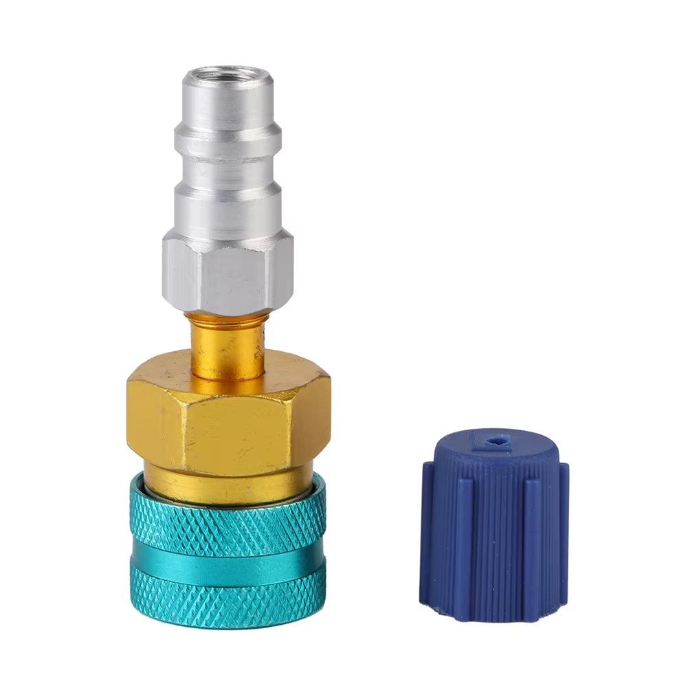 1Pcs R1234YF to R134A Low Side Auto Car Quick Coupler Connector Brass Adapters A/C Refrigerant Fluorinated Liquid Connector