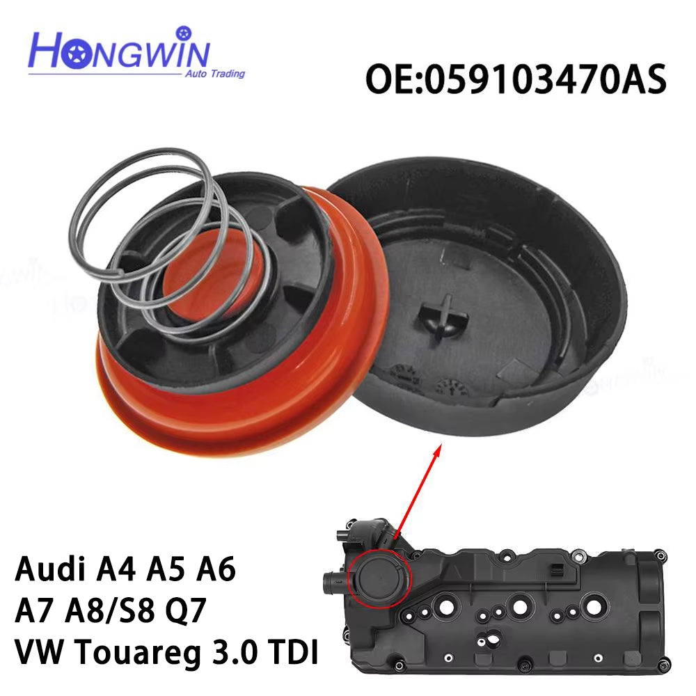 059103470 059103470AS for Audi A4 A5 A6 A7 A8/S8 Q7 VW Touareg 3.0 TDI 059103470AL,059103470AM PCV Valve Cover with Membrane