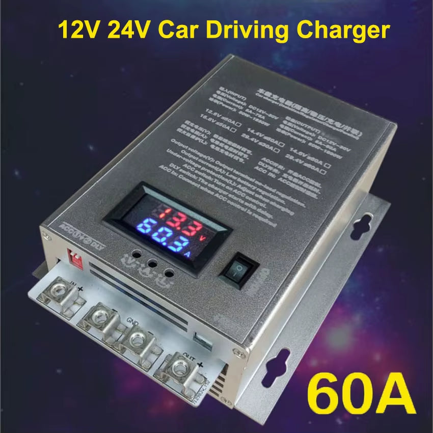 60A Controller Caravan Camper RV Lithium Battery Energy Storage Battery Car Charger Isolator 12V/24V
