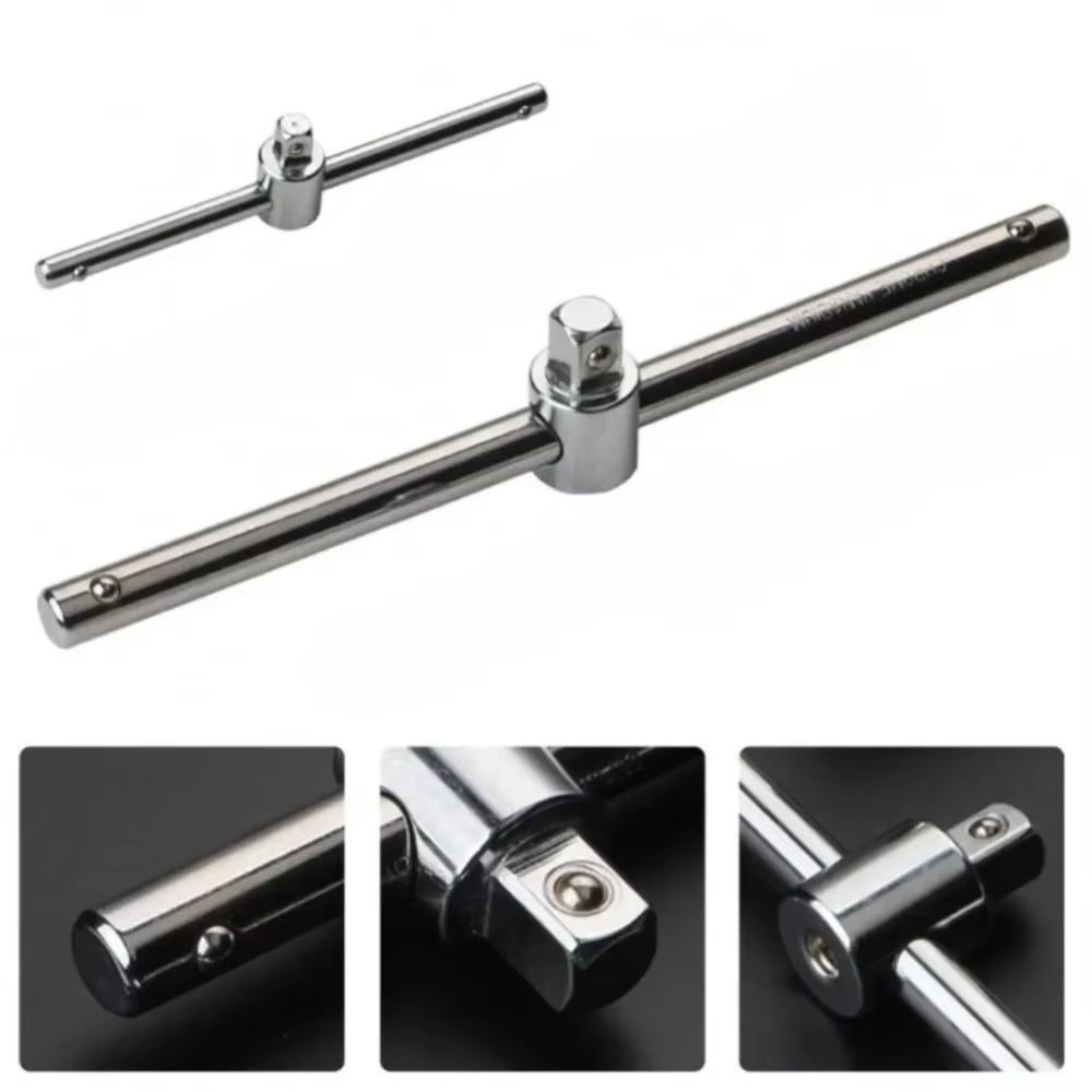 1Pcs/2Pcs New Extension Socket Wrench 3/8" 1/2" Drive Sleeve T Bar Socket Adapter Lengthened Auto Repair Tools Sliding Rod